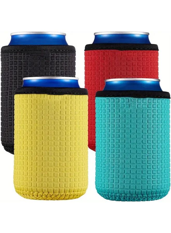 Mixed Colors Insulated Can Sleeve 4pcs Pack Non Slip Cooler Holder For 12oz Cans - Image 1