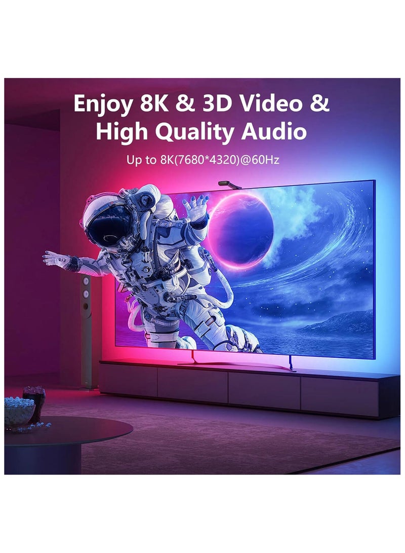 SYOSI 8K Mini HDMI to HDMI Cable Ultra HD High Speed HDMI to Mini HDMI Coiled Cable 2.1 Support 8K 4K 3D and Dynamic HDR Up to 48Gbps Compatible with TV PC Camera Monitors Projector ect 3FT/0.9M - Image 4