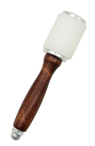 Stormshopping Leathercraft Wooden Handle Nylon Hammer - Wood Leather Carving Hammer Mallet for DIY Stamping Sew Leather Cowhide Tool - Image 1