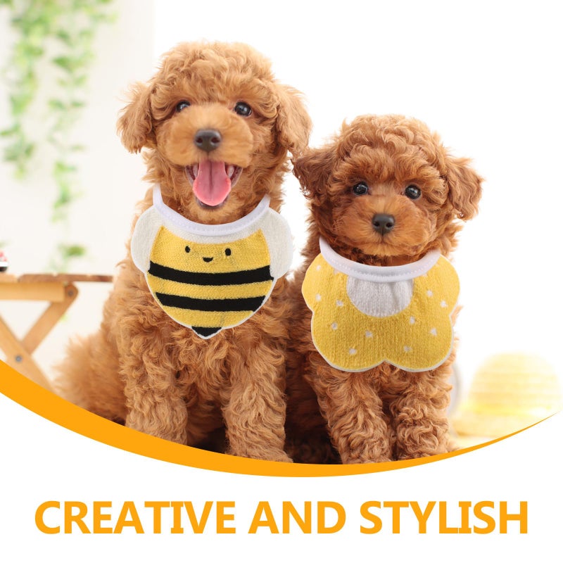 2Pcs Adjustable Pet Bandana Cotton Dog Bibs For Small Puppies And Cats Night Use - Image 4