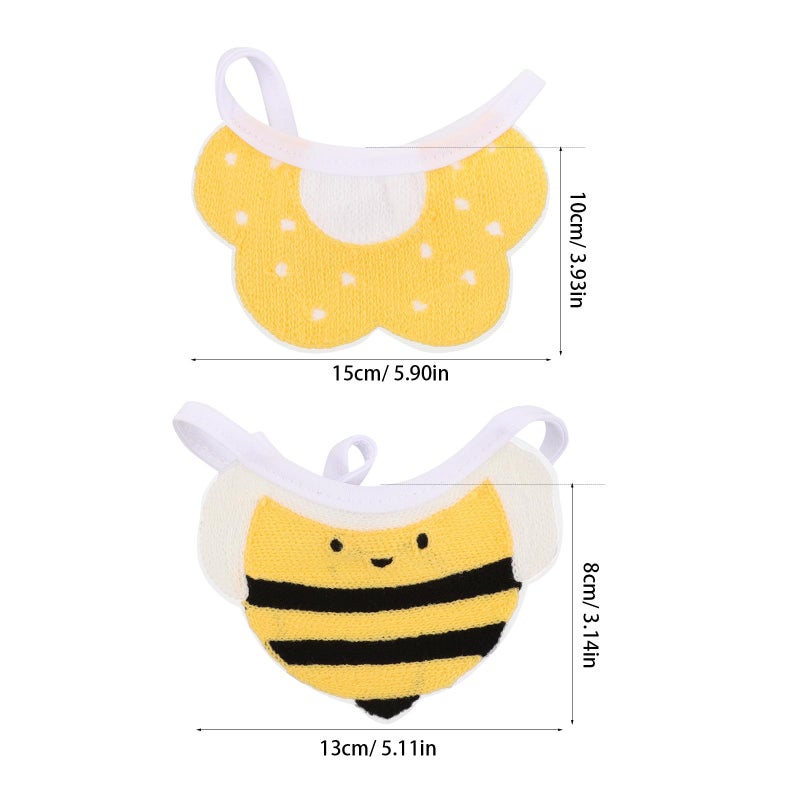 2Pcs Adjustable Pet Bandana Cotton Dog Bibs For Small Puppies And Cats Night Use - Image 3