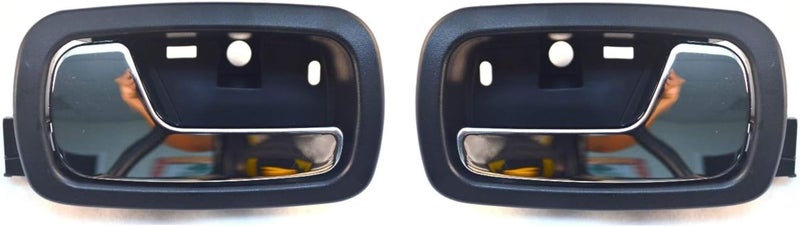 PT Auto Warehouse GM-2007MA-FP Inner Interior Door Handle - Black Housing with Chrome Lever - Front Left/Right Pair - Image 1