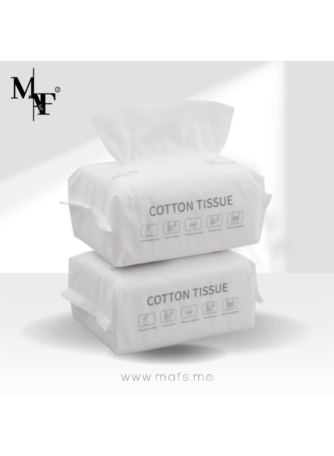 KIMHOME Disposable Face Towel Soft Washcloths Facial Cleansing Cotton Tissue Wet Dry Wipes Makeup Remover Towel for Skincare 120PCS/200*150MM (2pcs) - Image 1