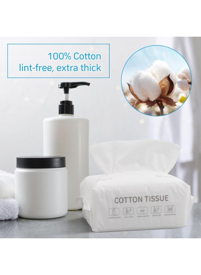 KIMHOME Disposable Face Towel Soft Washcloths Facial Cleansing Cotton Tissue Wet Dry Wipes Makeup Remover Towel for Skincare 120PCS/200*150MM (2pcs) - Image 5