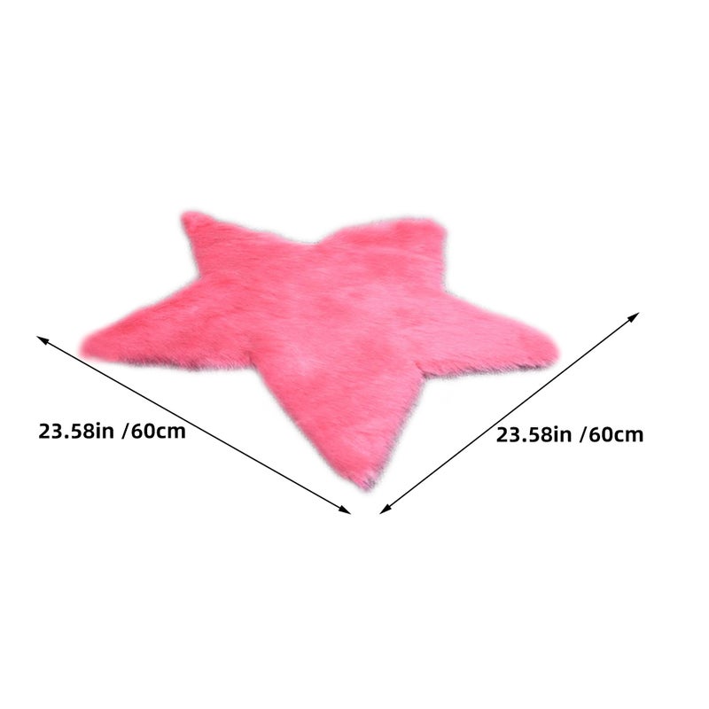 2pcs Modern Fashion Star Shaped Plush Cushion Carpet Rug Ground Mat Tea Table Mats for Decoration (Rosy) - Image 2