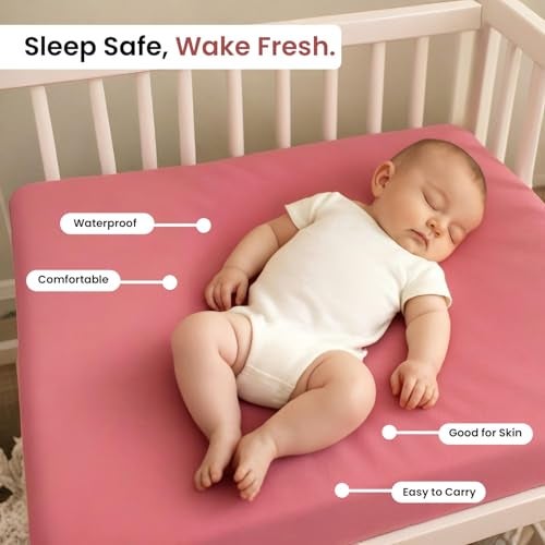 AARAM Premium Soft Waterproof Dry Rubber Bed Sheet Cover for New Born Babies, Kids, Toddler | Urine Non Absorbent Reusable Crib Mat, Baby Bed Mattress Protector Sheet Oil Cloth (1 Meter) (100 x 90 cm) - Image 3