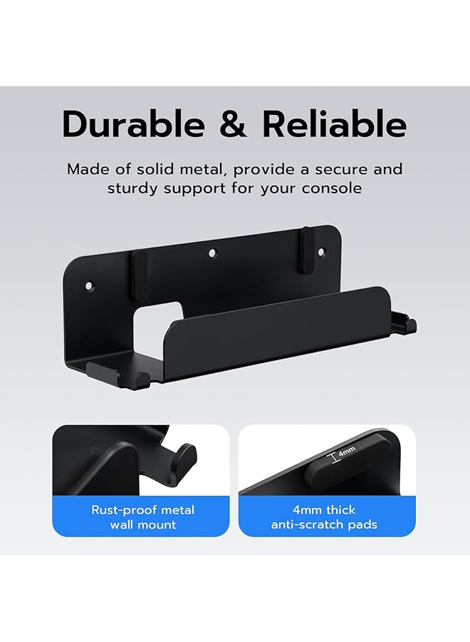 Mcbazel Wall Mount For Nintendo Switch 2 Joycon Shelf Bracket Metal Switch 2 Mount With Ventilation Joycon Controllers Hooks & Screw Kit (Black) - Image 3