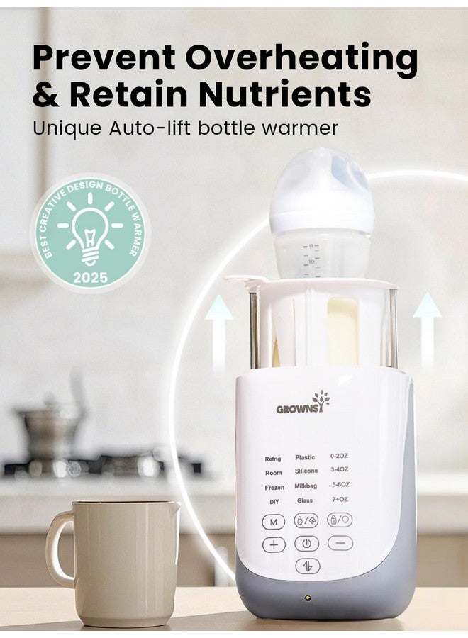 GROWNSY GROWNSY Nutri Bottle Warmer with Innovative Auto-Lift Feature, 10-in-1 Fast Baby Bottle Warmer with Night Light, Retain Nutrients Milk Warmer for Breastmilk&Formula  - Image 3
