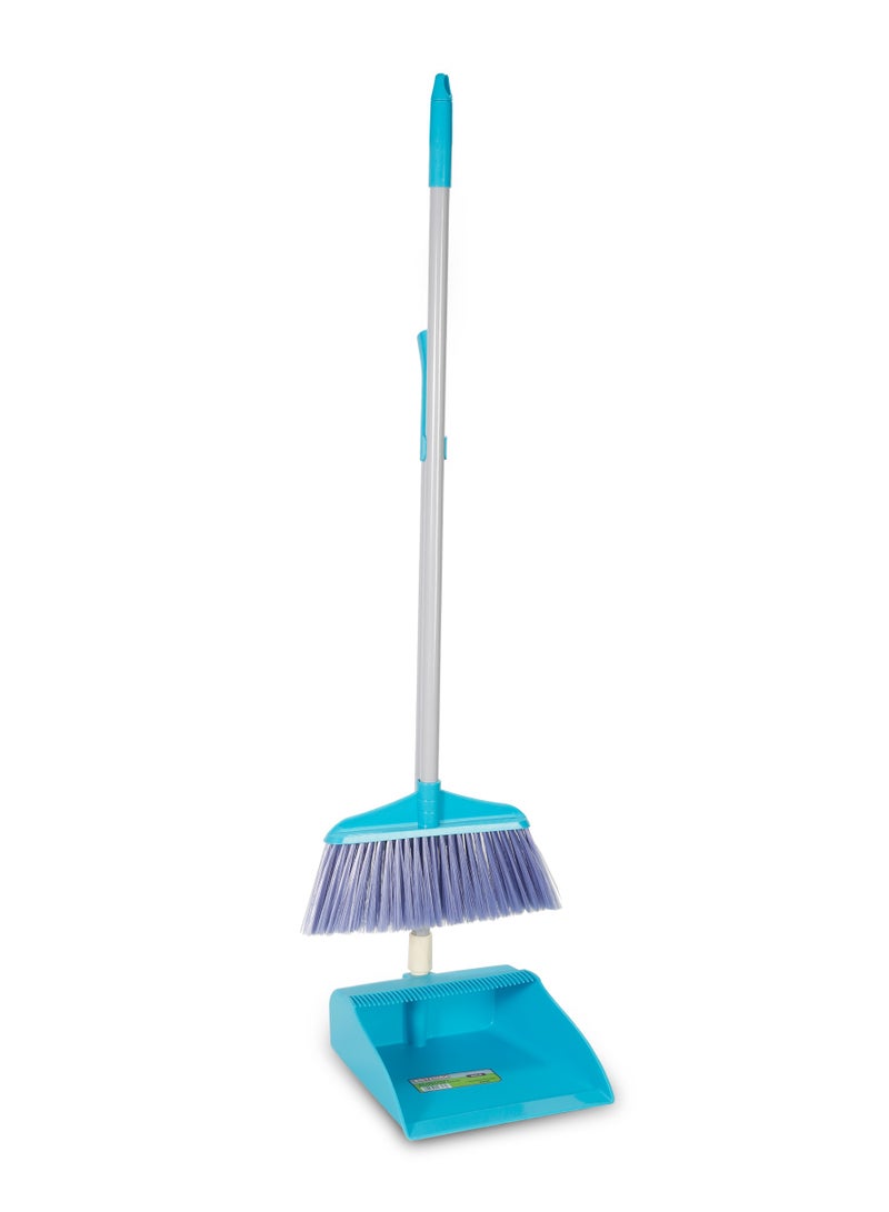 BM420 BriteMax Long Handle Broom & Dustpan – Set with Comb Teeth