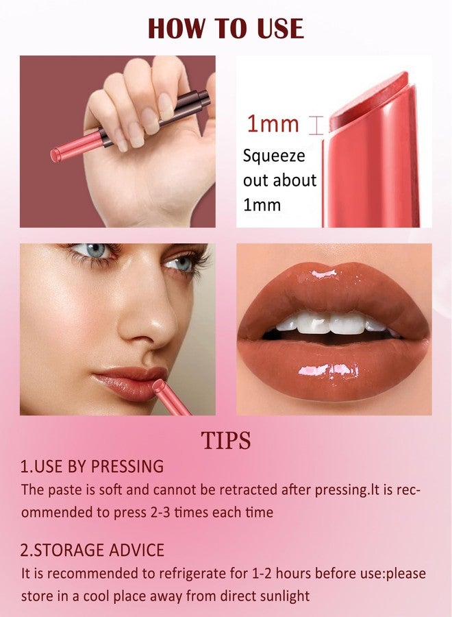 LYSdefeu Hydrating Shimmer Lipstick,Moisturizing Jelly Lip Gloss,High Shine Dew Tinted Lipstick,Long Lasting Waterproof Tint Lip Balm Plumping Lip Stain,Non Sticky Glossy Butter Blam, Makeup Gift for Women-07# - Image 5