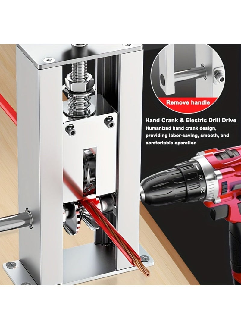 LOOPITYS Portable Manual Wire Stripping Machine 1-25mm with Crank Bracket - Silver for Copper Aluminum Cable - Image 4