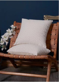 Kutis 4-Piece Decorative Cushion Cover Pillow Cases Chenille White 45x45 Centimeter  - Image 2
