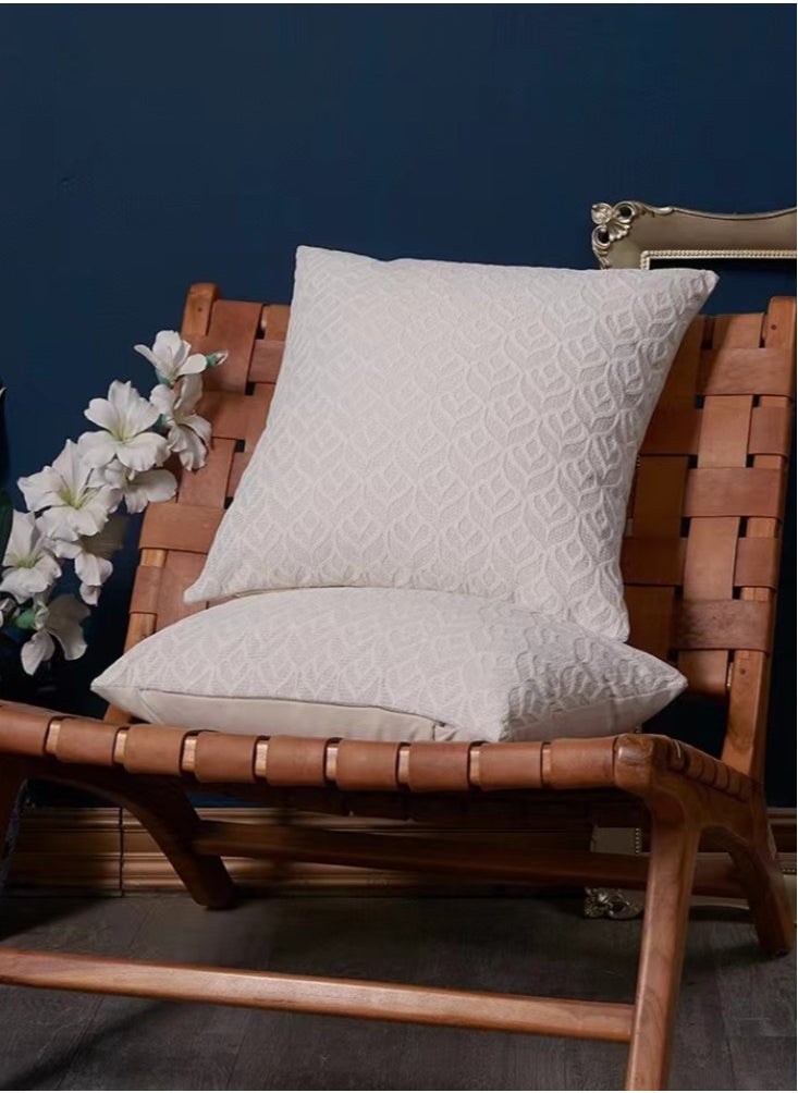 Kutis 4-Piece Decorative Cushion Cover Pillow Cases Chenille White 45x45 Centimeter  - Image 2