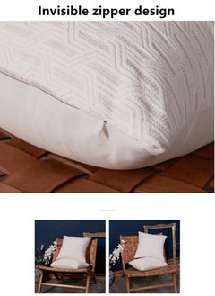 Kutis 4-Piece Decorative Cushion Cover Pillow Cases Chenille White 45x45 Centimeter  - Image 4