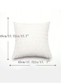 Kutis 4-Piece Decorative Cushion Cover Pillow Cases Chenille White 45x45 Centimeter  - Image 5