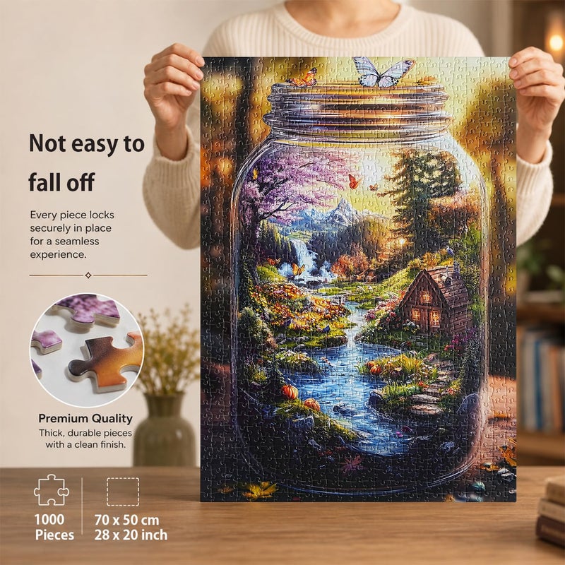 Yunlus Jigsaw Puzzles for Adults 1000 Pieces Impossible Hard Difficult Challenging Puzzles for Adults 1000pc Puzzles World in Bottle Nature's Dream Jigsaw Puzzle 1000 Pieces 28 x 20 inch - Image 2