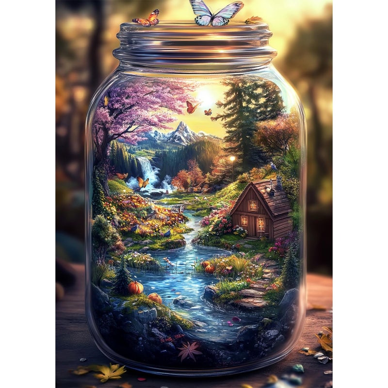 Yunlus Jigsaw Puzzles for Adults 1000 Pieces Impossible Hard Difficult Challenging Puzzles for Adults 1000pc Puzzles World in Bottle Nature's Dream Jigsaw Puzzle 1000 Pieces 28 x 20 inch - Image 1