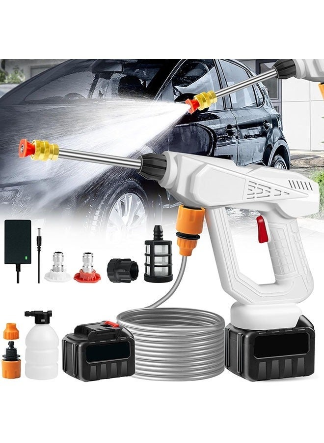 Portable Car Wash Electric High Pressure Cleaner With Rechargeable Battery Foam Bottle Nozzle Hose For Car Wash Watering Flowers Cleaning Floor - Image 1