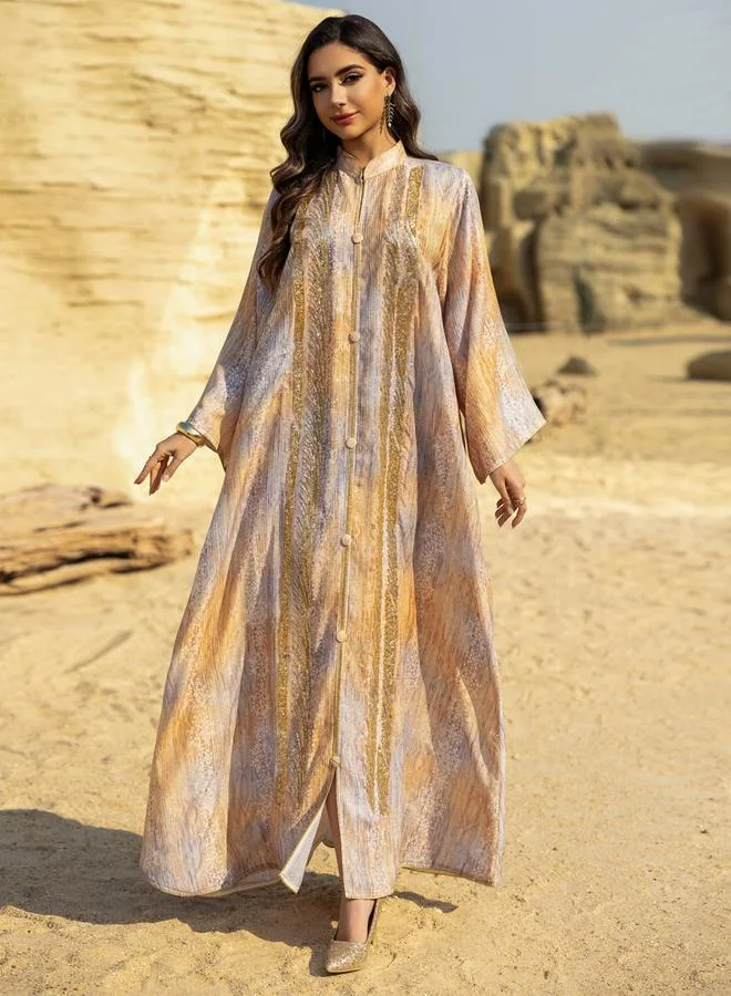 Take Two Yellow Sequin Ankle-Length A-Line Jalabiya