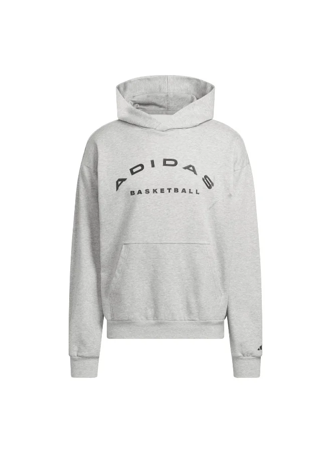 اديداس adidas Slt Fleece Hood Grey Basketball Sweatshirts 2XS