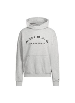 Adidas adidas Slt Fleece Hood Grey Basketball Sweatshirts 2XS  - Image 2