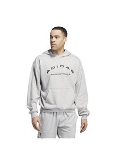 Adidas adidas Slt Fleece Hood Grey Basketball Sweatshirts 2XS  - Image 3