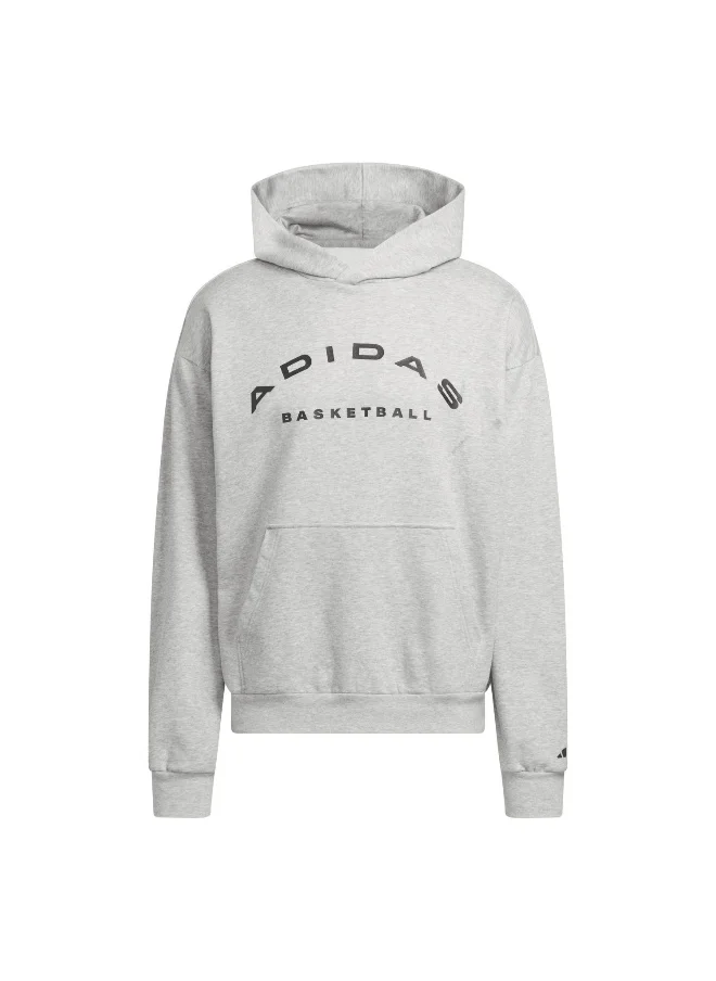 اديداس adidas Slt Fleece Hood Grey Basketball Sweatshirts 2XS