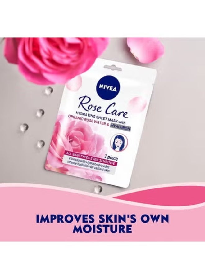 نيفيا ماسك روز كير لترطيب الوجه بخلاصة ماء الورد العضوي، مناسب لكل أنواع البشرة، قطعة واحدة 2.96جرام - Image 2