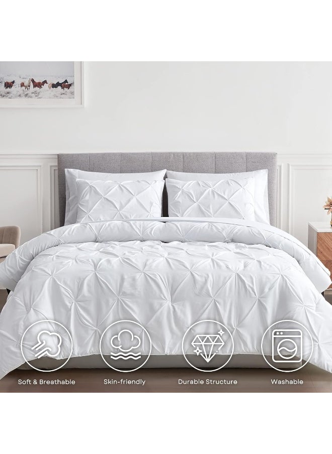 Generic - Maple&Stone King Comforter Set - 7 Pieces Pintuck Bed in A Bag King Pleat Pinch - Comforters King Size - Comforter Set with Sheets, Flat Sheet, Fitted Sheet and Pillowcases & Shams - Image 1