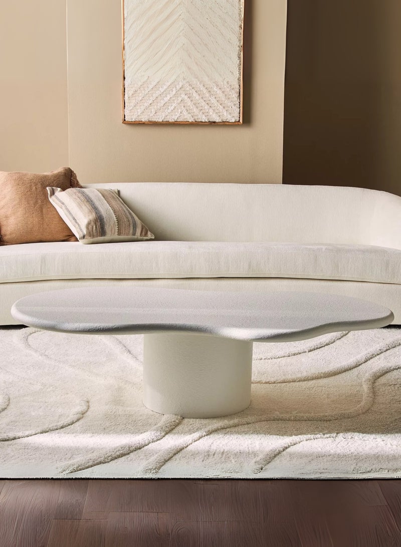 Karnak Modern White Cloud-Shaped Coffee Table  For Minimalist Living Room Centerpiece Living Room Balcony Garden, Living Room Table Bed Room 80x38x140cm | Luxury Contemporary Design - Image 2