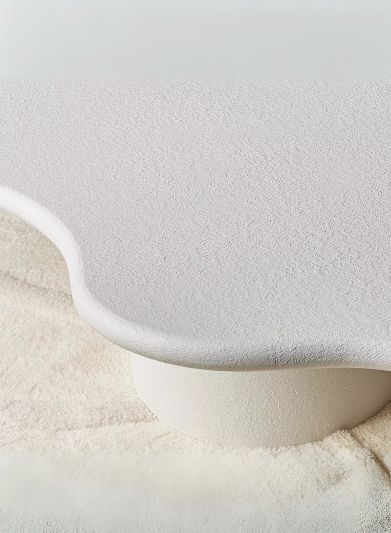 Karnak Modern White Cloud-Shaped Coffee Table  For Minimalist Living Room Centerpiece Living Room Balcony Garden, Living Room Table Bed Room 80x38x140cm | Luxury Contemporary Design - Image 3
