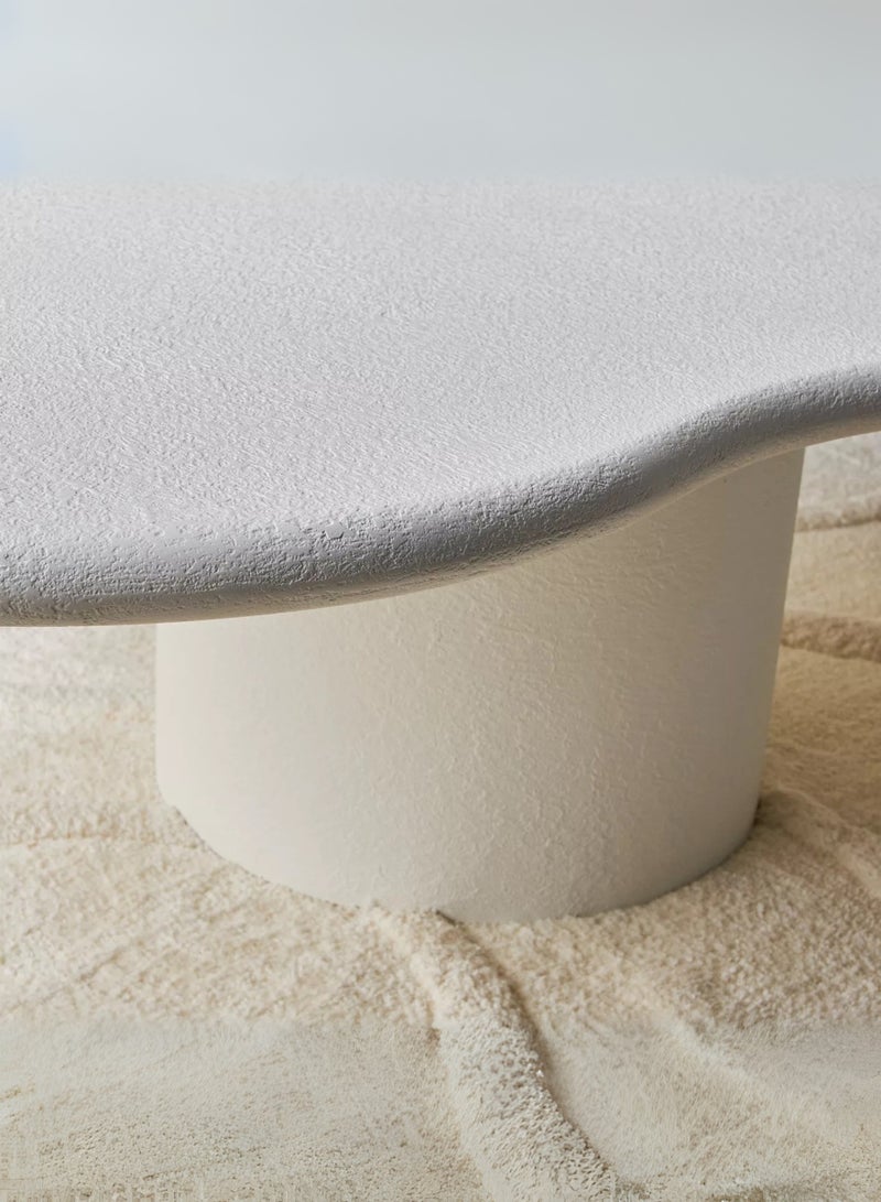 Karnak Modern White Cloud-Shaped Coffee Table  For Minimalist Living Room Centerpiece Living Room Balcony Garden, Living Room Table Bed Room 80x38x140cm | Luxury Contemporary Design - Image 4