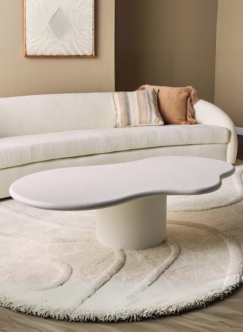 Karnak Modern White Cloud-Shaped Coffee Table  For Minimalist Living Room Centerpiece Living Room Balcony Garden, Living Room Table Bed Room 80x38x140cm | Luxury Contemporary Design - Image 5