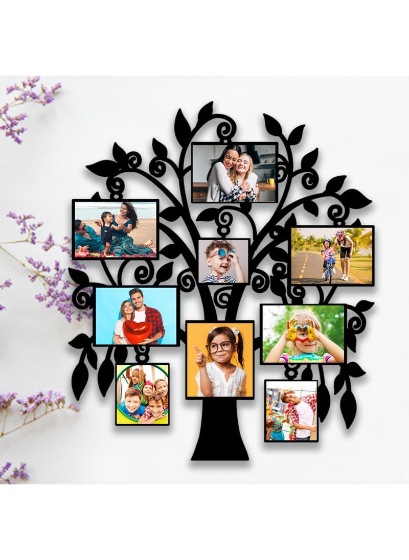 Giftiliya Giftiliya Customized Tree Photo Frame Personalized Family Picture Frame Unique Gift for Family Home Decor Anniversary and Special Occasions FAMILY Collage in tree style wooden frame  - Image 3