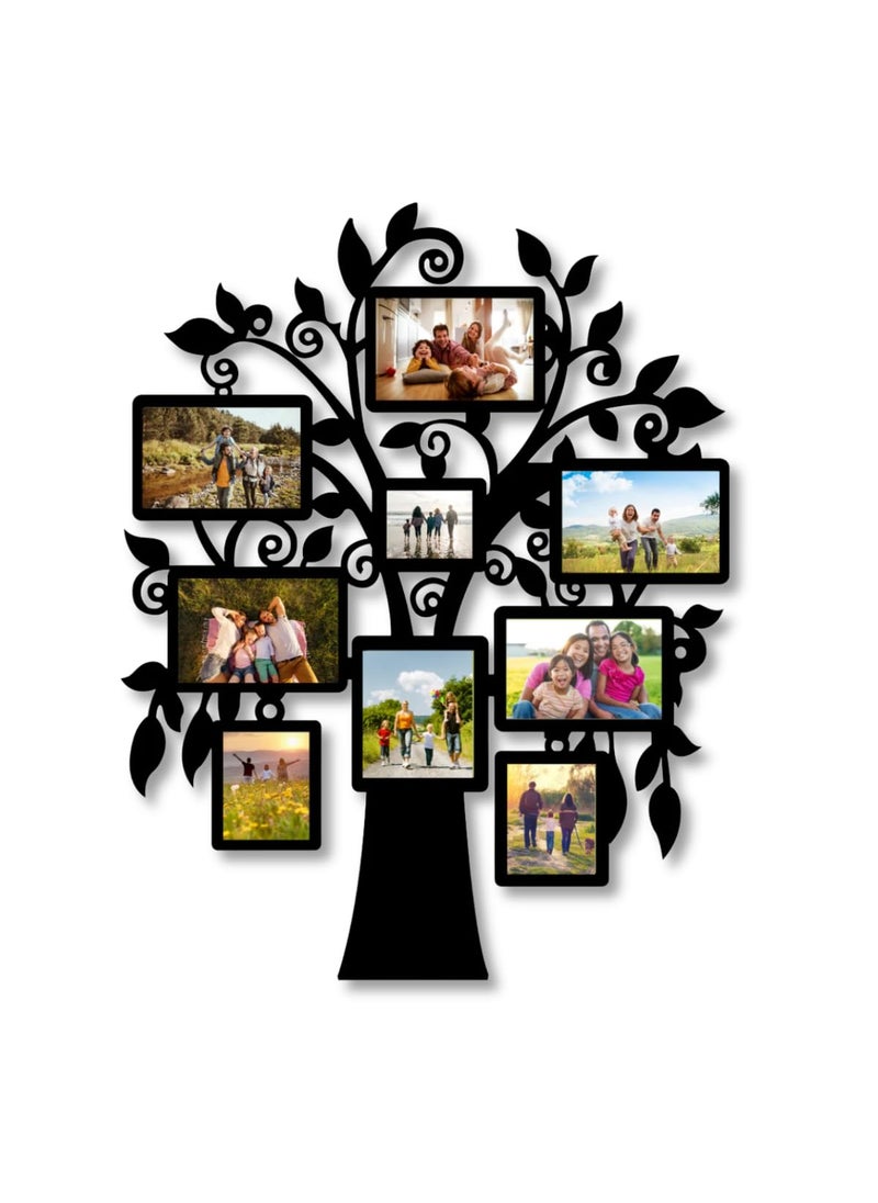 Giftiliya Giftiliya Customized Tree Photo Frame Personalized Family Picture Frame Unique Gift for Family Home Decor Anniversary and Special Occasions FAMILY Collage in tree style wooden frame  - Image 1
