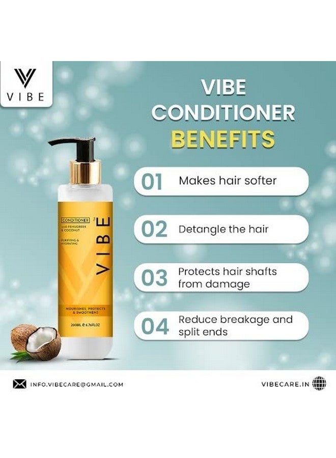 Vibe Hair Fall Defense Conditioner With Fenugreek, Coconut And Long Lasting Hydration Body Wash For Men Women Combo Pack (Conditioner 200Ml, Body Wash 300Ml) - Image 4