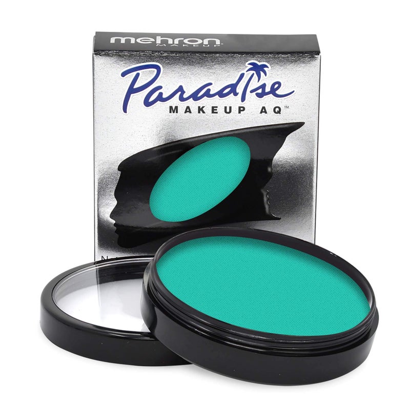 Mehron Makeup Paradise Makeup AQ Pro Size | Stage & Screen Performance, Face & Body Painting, Beauty, Cosplay, and Halloween | Water Activated Face Paint, Body Paint 1.4 oz (40 g) - Teal - Image 1