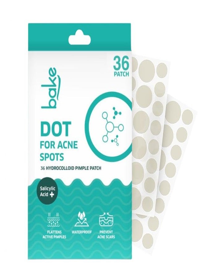 BAKE 2% Salicylic Acid Hydrocolloid Pimple Patches (36 Dots) | Absorbs Oil, Prevents Acne | Waterproof Patches | For Acne, Acne Marks, Acne Prone Skin - 36 Dots - Image 1
