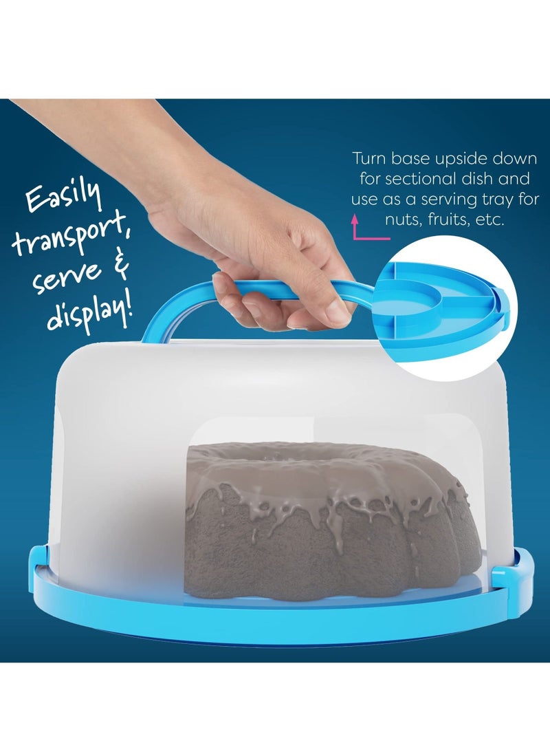 Generic - Cake Cupcake Carrier with Lid and Handle Cake Stand Plate with Dome10 inch Round - Image 1