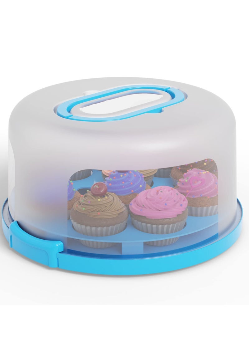 Generic - Cake Cupcake Carrier with Lid and Handle Cake Stand Plate with Dome10 inch Round - Image 1
