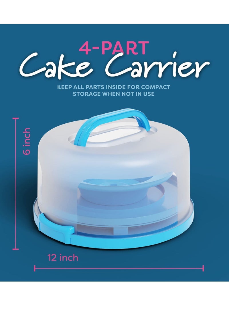 Generic - Cake Cupcake Carrier with Lid and Handle Cake Stand Plate with Dome10 inch Round - Image 1