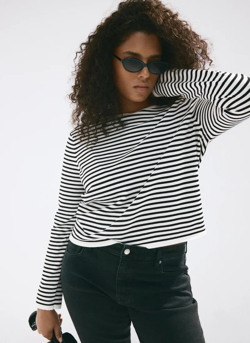 مانجو Knit Striped Sweater