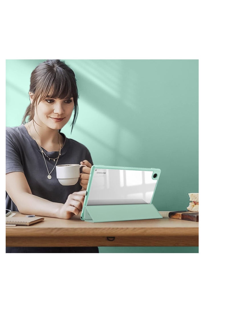 Hybrid Slim Case for Samsung Galaxy Tab A8 10.5 inch 2021 Model (SM-X200/X205), Shockproof Cover with Clear Transparent Back Shell, Auto Wake/Sleep (Mint Green) - Image 3