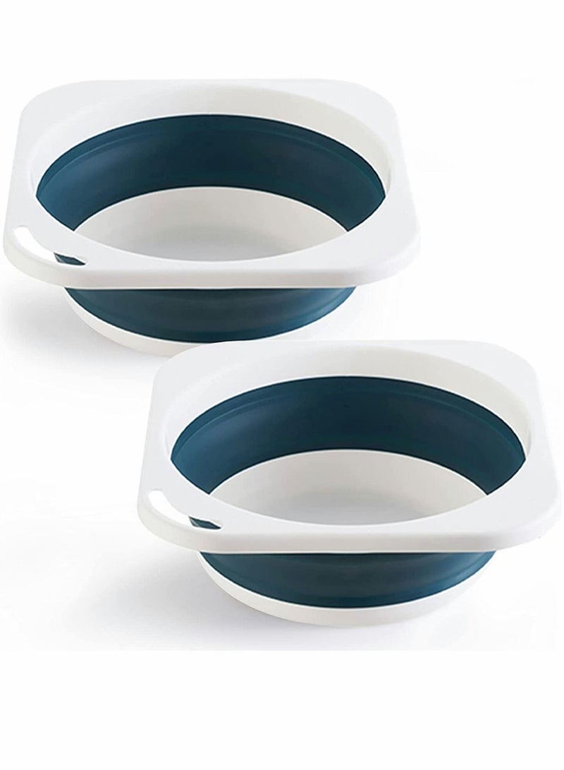 SYOSI حوض غسيل متعدد الأغراض قابل للطي محمول للاستخدام في الهواء الطلق مع دلو وحوض غسيل بلاستيكي موفر للمساحة لتحضير الشواء والنزهات والتخييم بسعة 5 لتر - Image 1