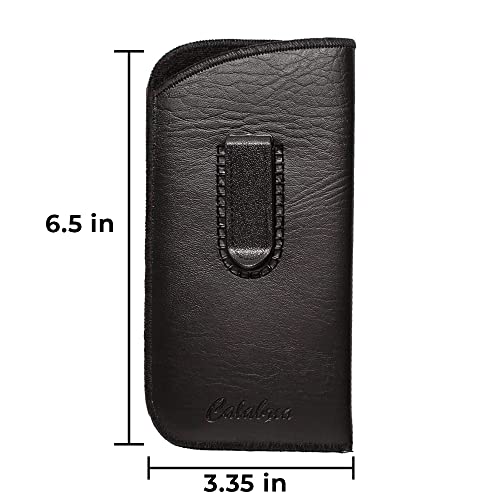Calabria Soft Slip-In Glasses Case Vertical Pocket Clip Black Men Women Faux Leather Felt Eyeglasses Pouch Sunglasses Holder - Image 4