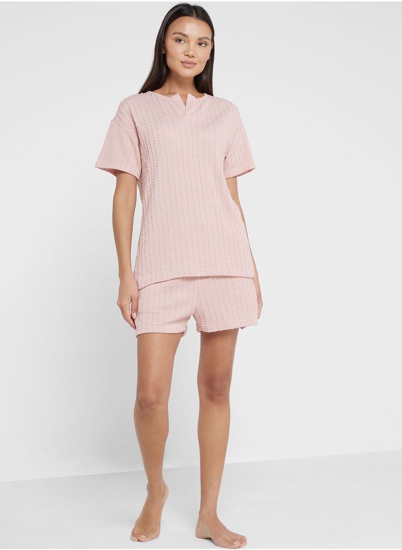 Ginger - Textured Pyjama Short Set - Image 1