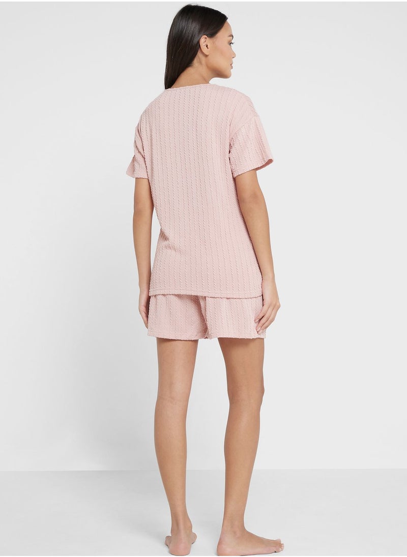Ginger - Textured Pyjama Short Set - Image 1