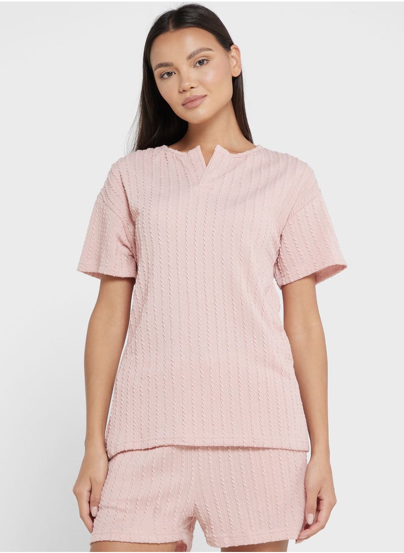 Ginger - Textured Pyjama Short Set - Image 1