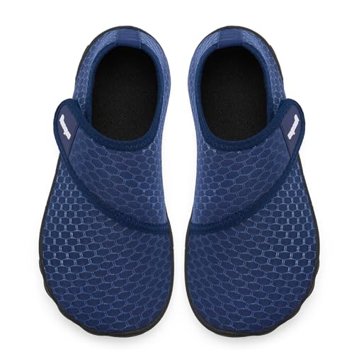 Racqua Boys Girls Kids Water Shoes Quick Dry Swim Beach Pool Outdoor Sports Shoes Non-Slip Breathable Lightweight Aqua Shoes Navy Big Kid 3 - Image 4