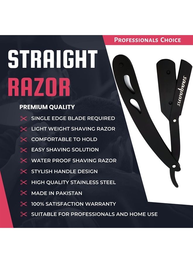 Saaqaans MSS-01 Stylish Hairdressing Scissors Set - Hair Cutting Scissor for Barber/Hairdresser/Hair Salon + Texture/Thinning Haircut Shear for Beautician + Straight Edge Razor + 10 Blades with Case - Image 5